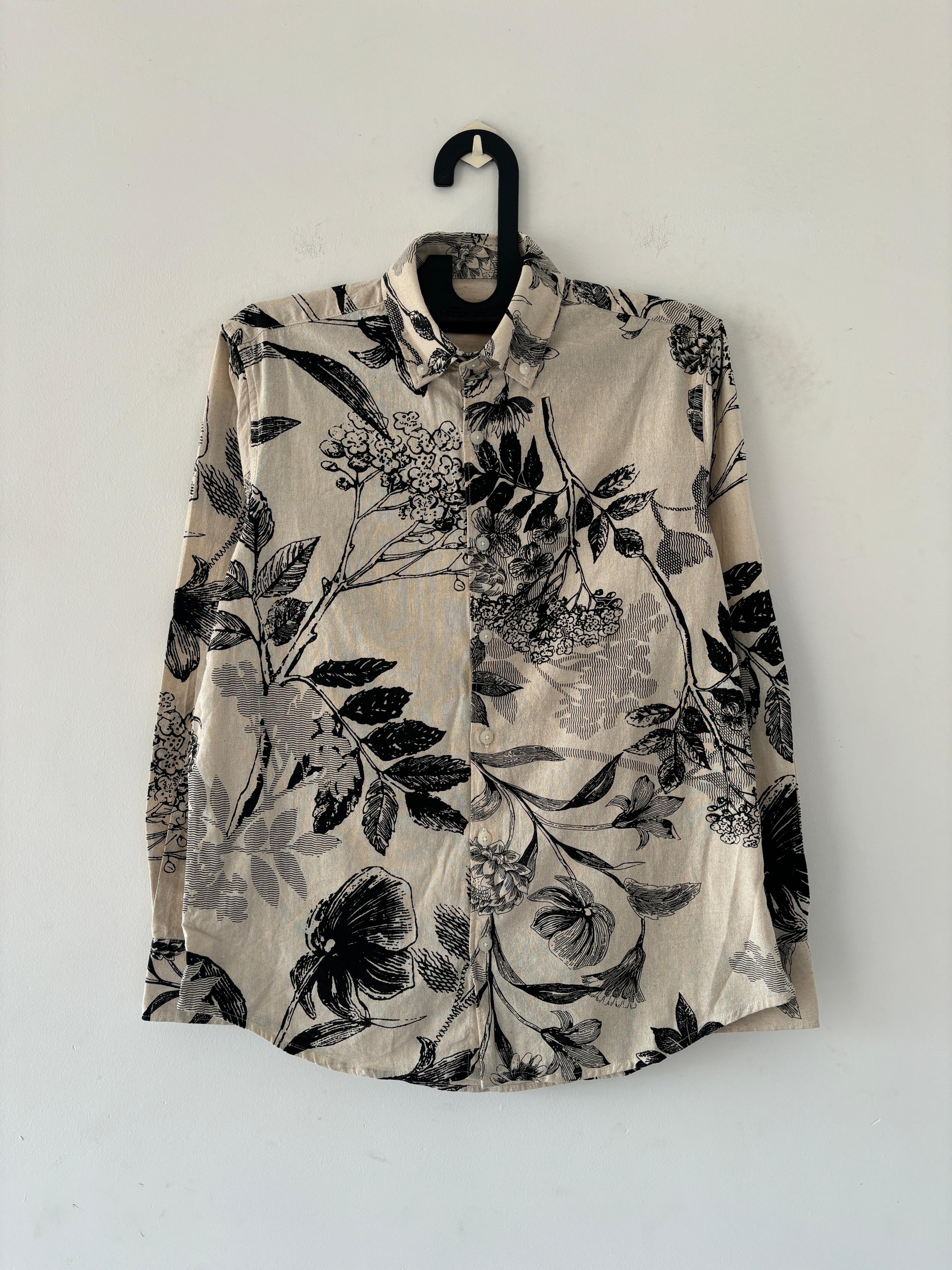 Black floral printed shirts