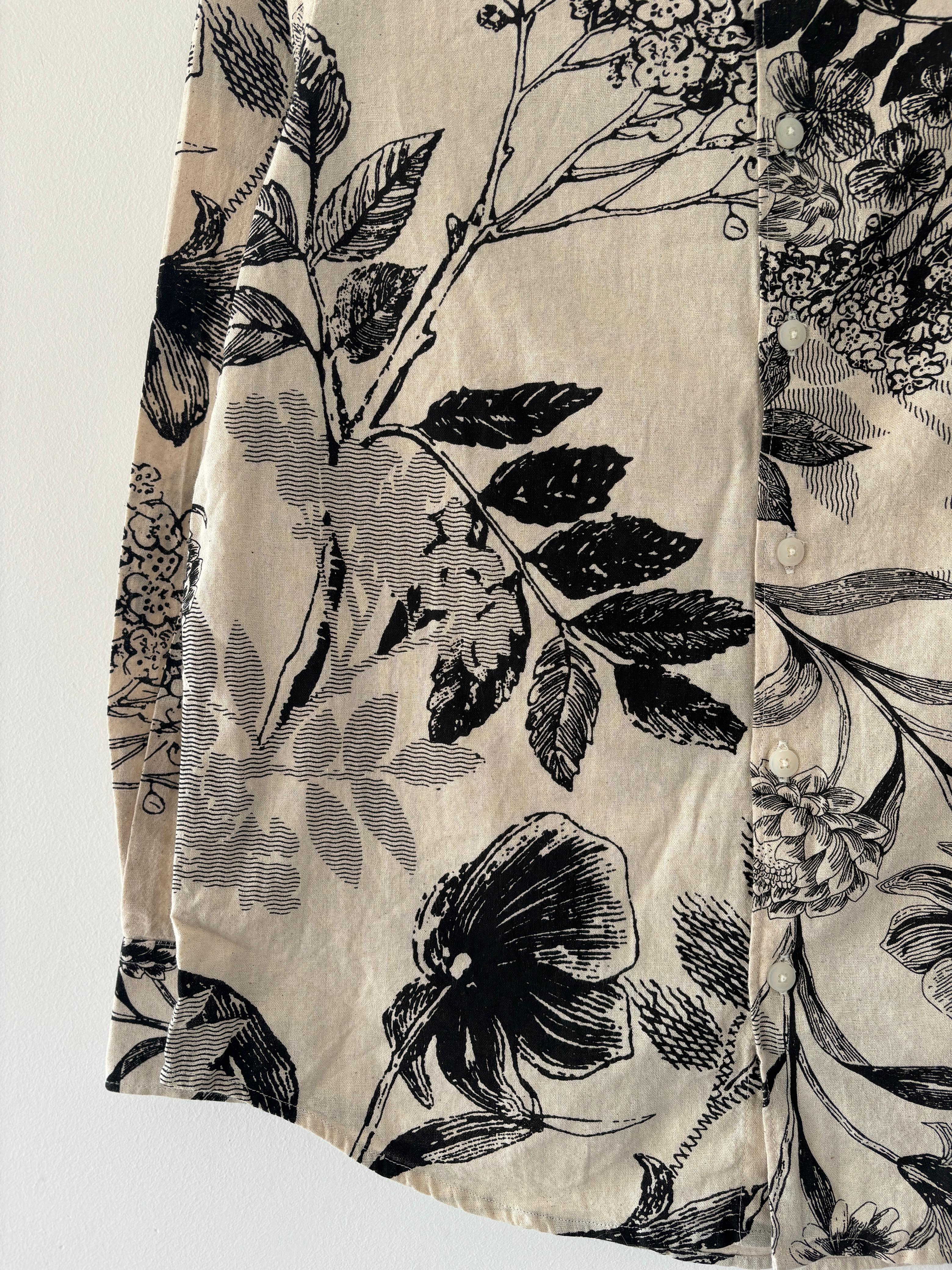 Black floral printed shirts