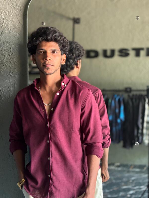 Maroon linen shirt