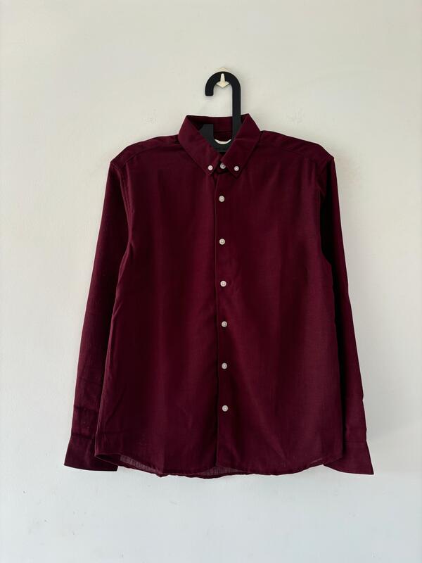 Maroon linen shirt