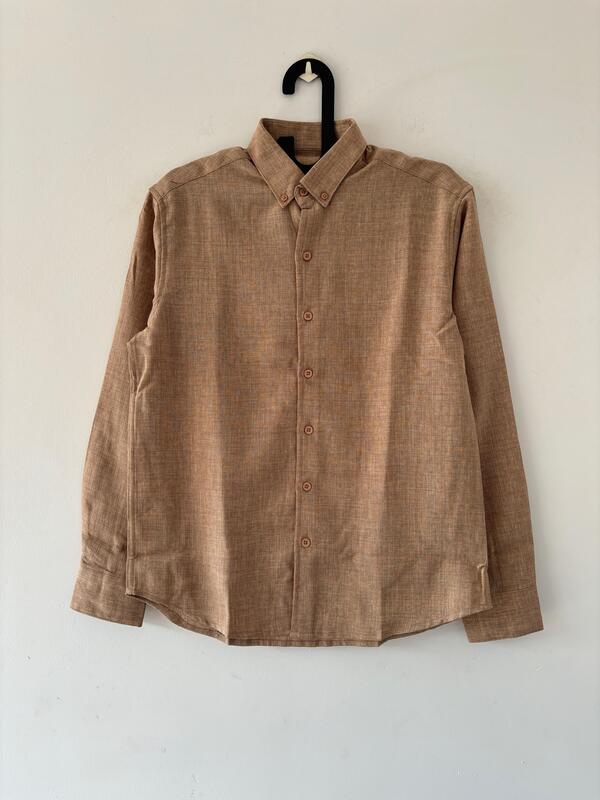 French beige linen blended shirts French beige linen blended shirts