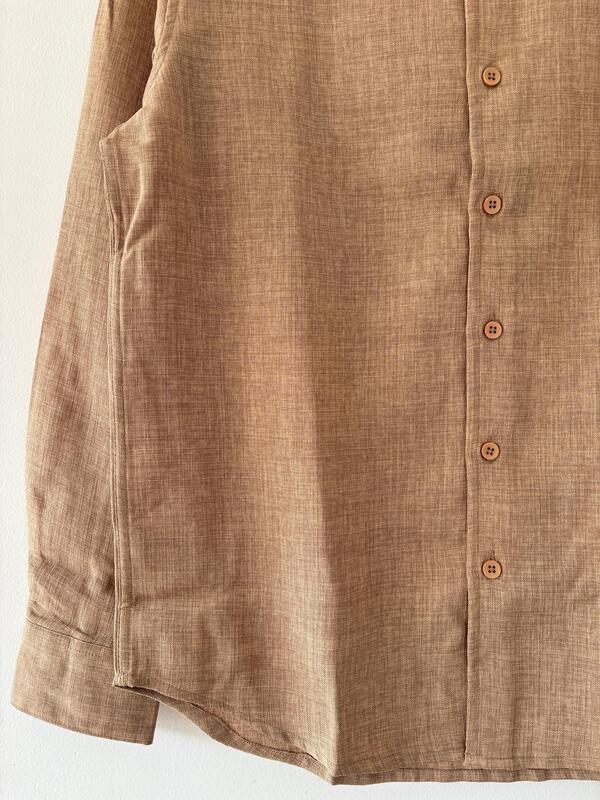 French beige linen blended shirts French beige linen blended shirts