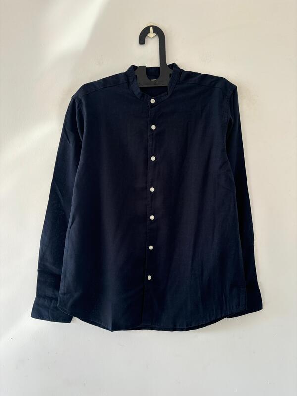 Blue linen mandarin Blue linen mandarin