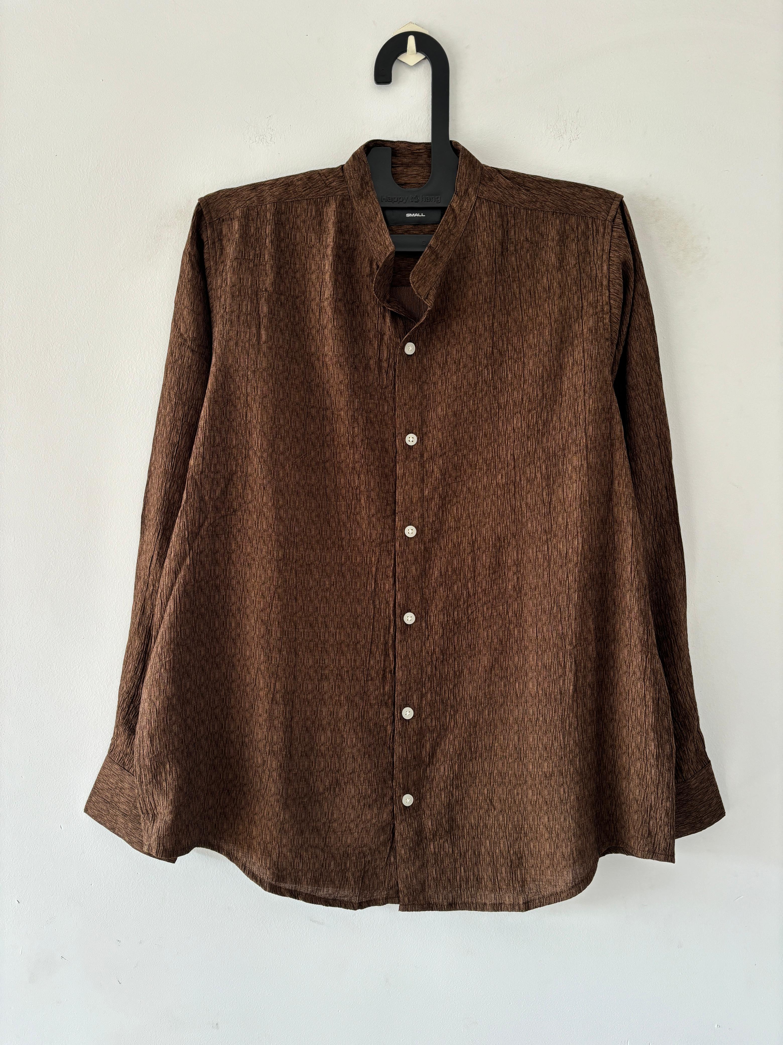 Brown mandarin shirts Brown mandarin shirts