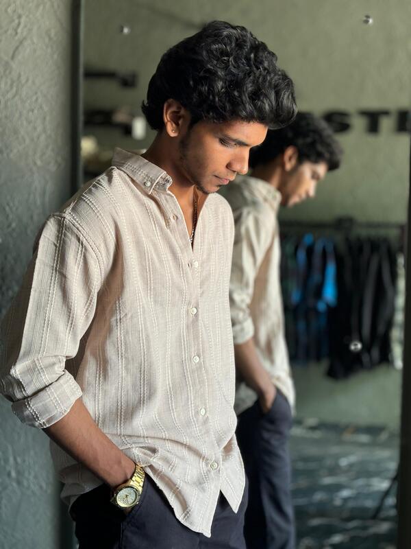 Beige Textured Shirt Beige Textured Shirt