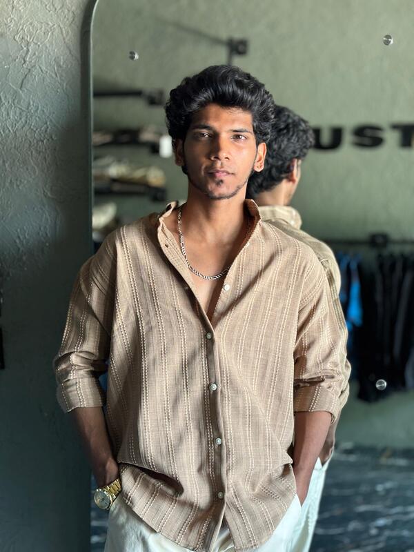 Dark beige Textured Shirt Dark beige Textured Shirt