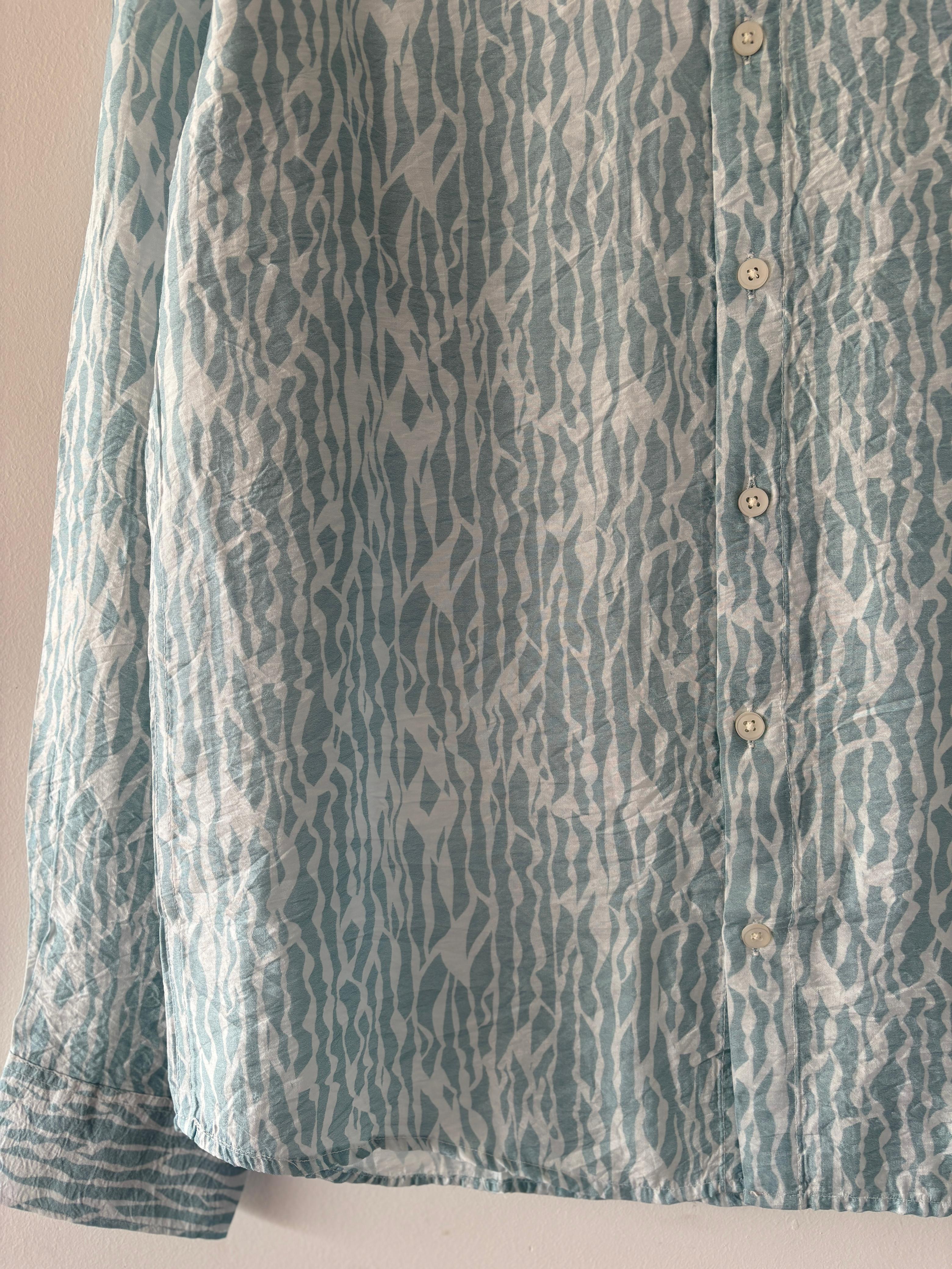 Blue and white printed shirts