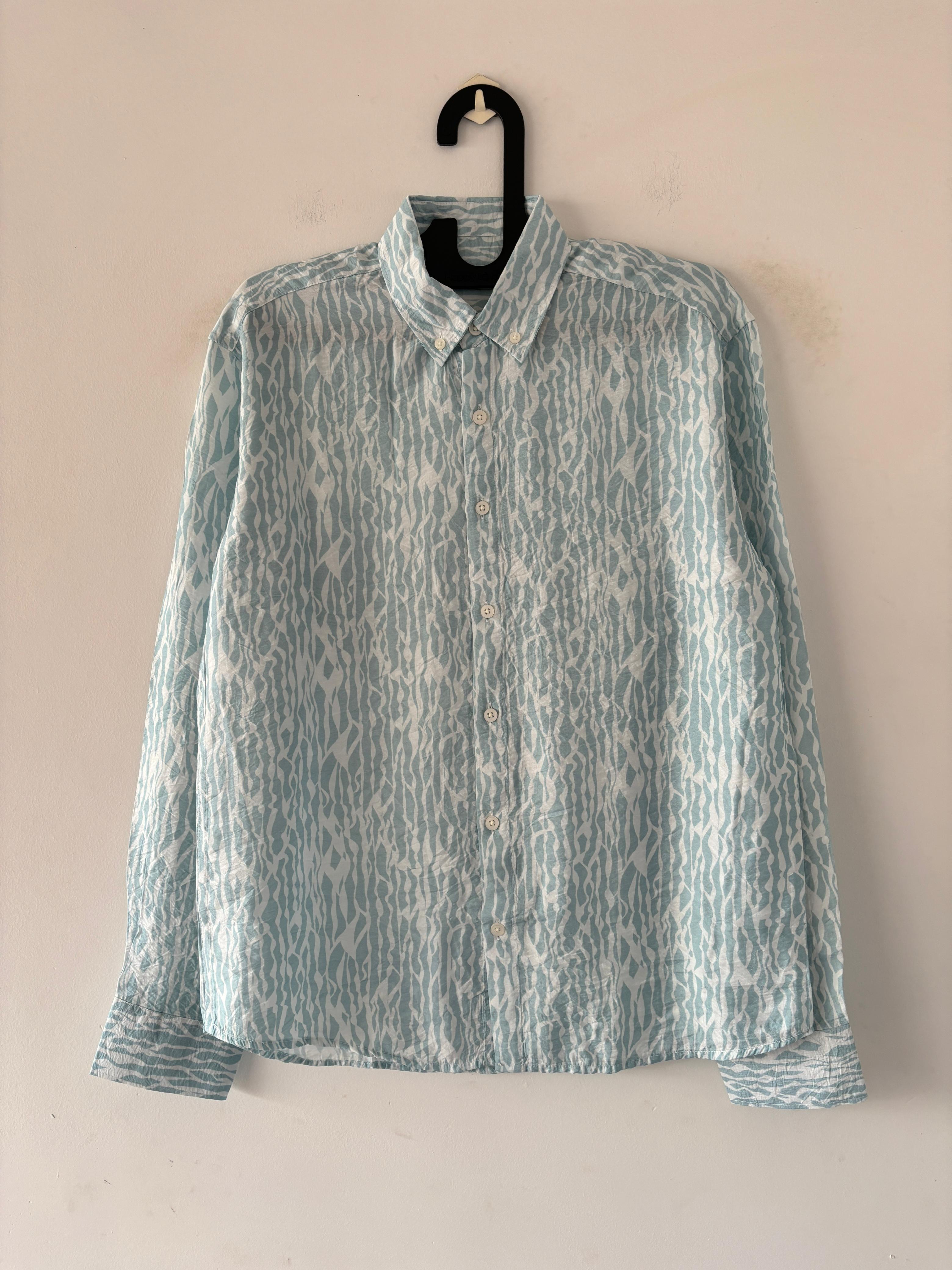 Blue and white printed shirts