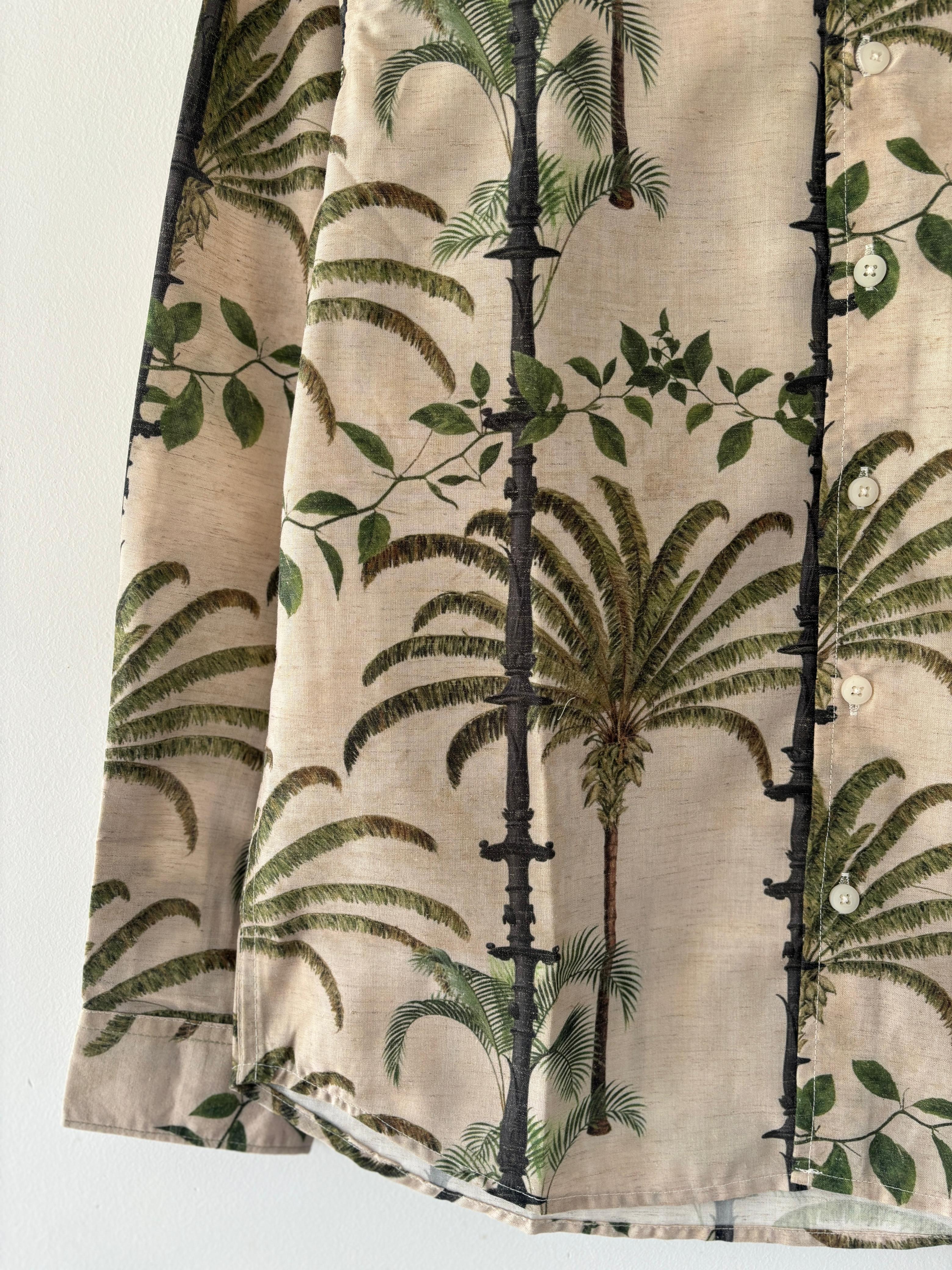 Beige and green printed shirt Beige and green printed shirt